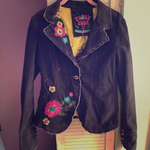 Embroidered corduroy jacket